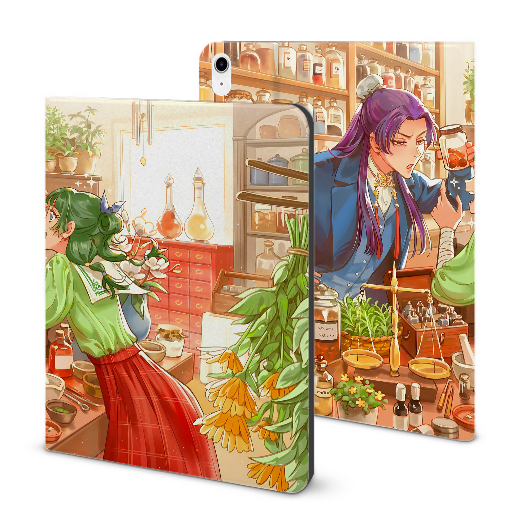 （画像用） 薬屋のひとりごと The Apothecary Diaries IPad ケース ブック型 PUレザー TPU 耐衝撃 軽量 薄型 ペン収納なし 全面保護 IPad 各モデル対応